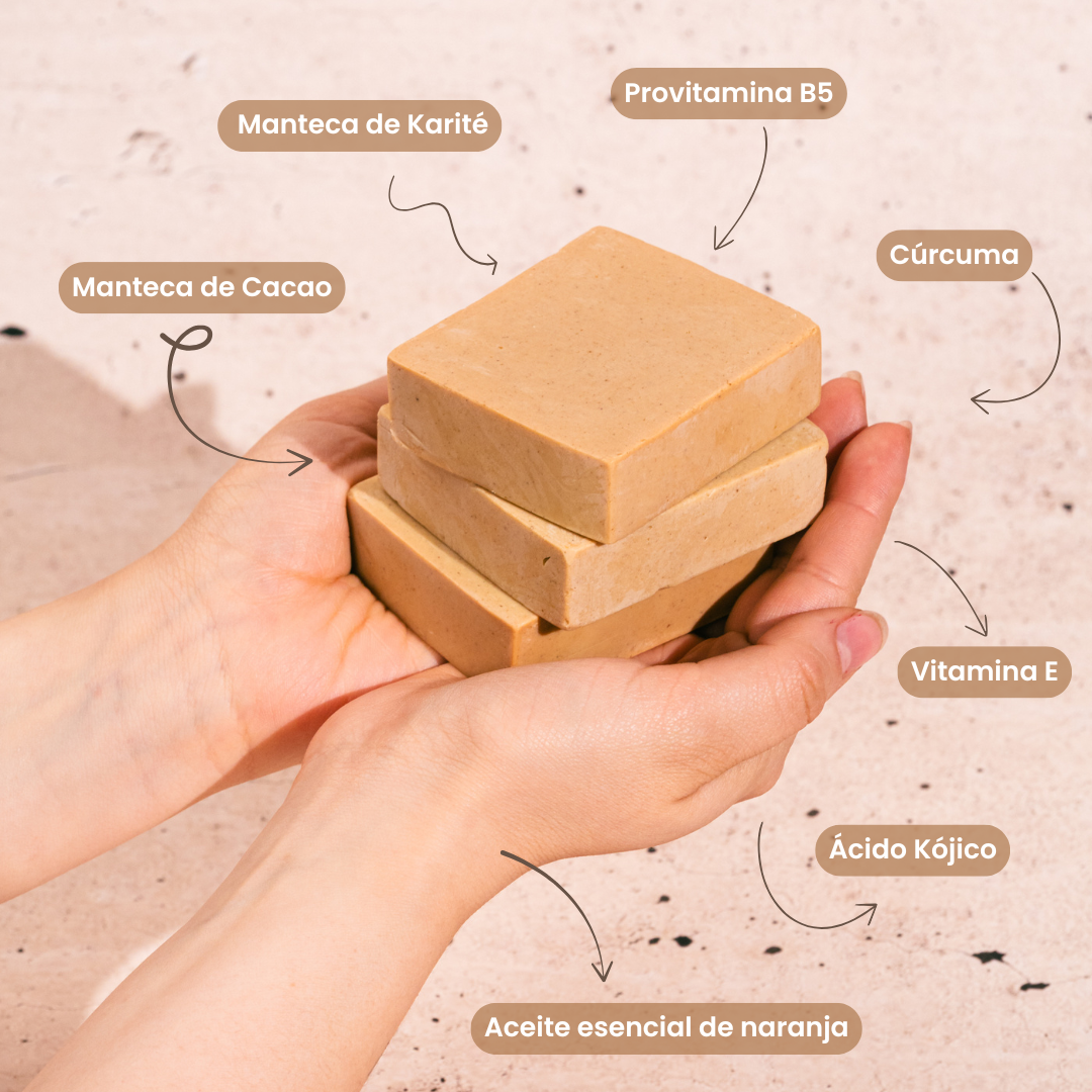Jabón en barra Aclarante con Cúrcuma y Ácido Kójico